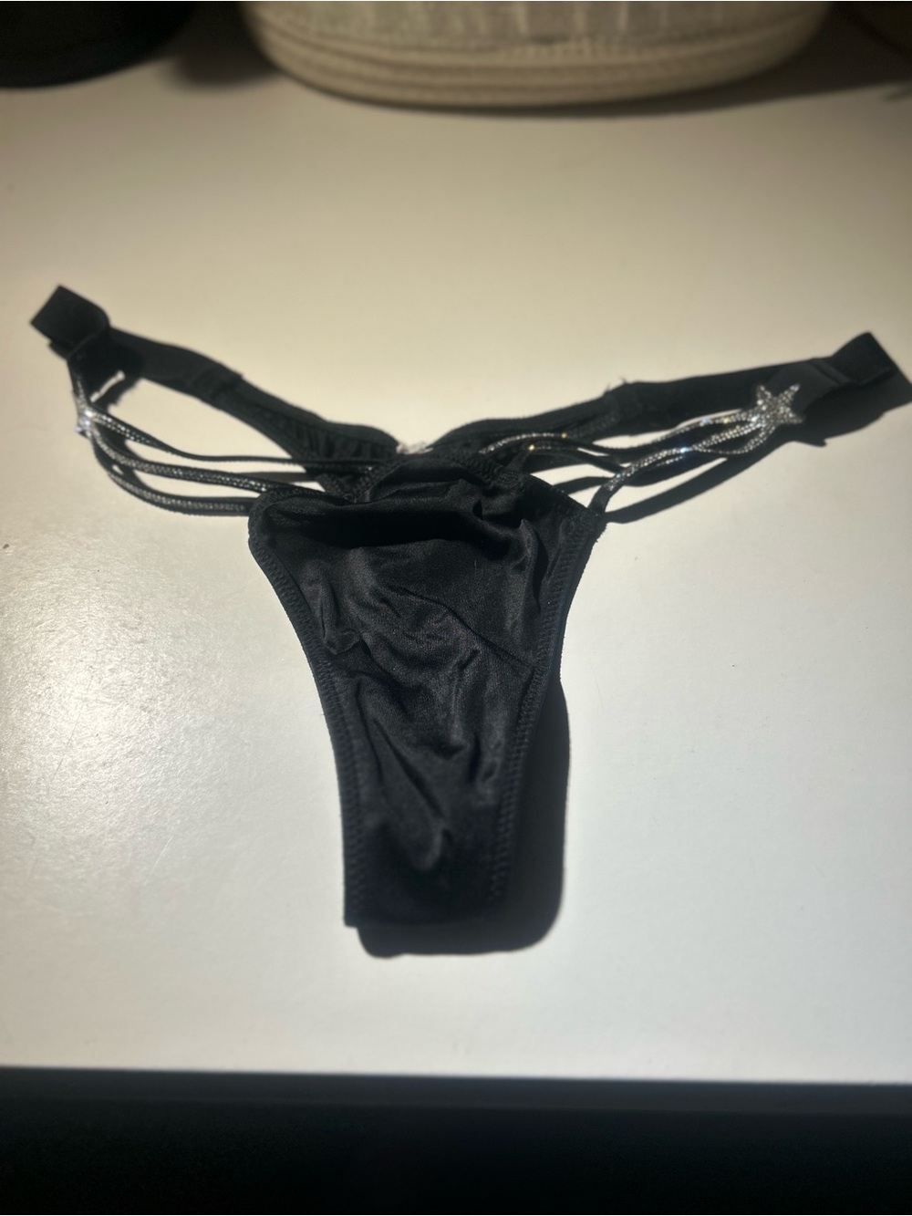 Victoria's Secret Black Strappy  with Silver Accent with stars